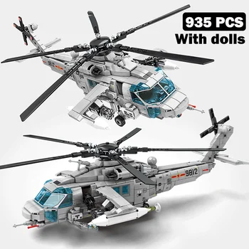 QIYE Tehnilised Politsei Relvastatud Sõjaväe Helikopter ehitusplokid VARRE Komplekt Õhusõiduki Tellised Haridus Mänguasjad Poistele Täiskasvanud Kingitused
