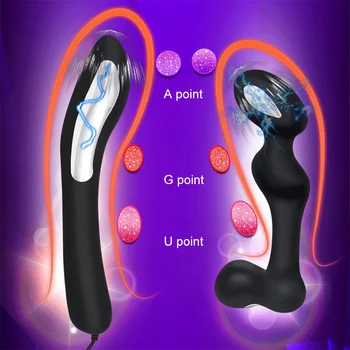 Elektrilöögi plug Impulsi Eesnäärme Massaaž Vibraatorid Sugu Mänguasi Naistele Dual interface Masturbator Mees Anal Plug Stimulaator