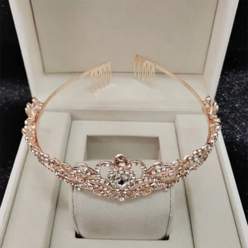 Imitatsioon Crystal Crown Tiara koos Kamm Peapaela Naised, Tüdrukud, Pulma, Ballile Sünnipäeva Printsess Vintage Pruudi Juuksed Juurdepääsu