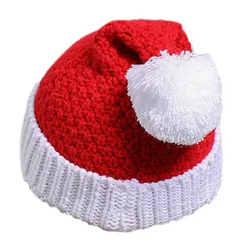 Festival Jõulud Müts, Punane ja Valge Kootud Xmas Müts Pool Mütsid Puhkus Kostüüm Mütsid