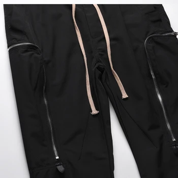 Must Tõmblukuga Tasku Õhuke Jälgida Püksid Elastne Vöökoht Jogger 2021 Streetwear