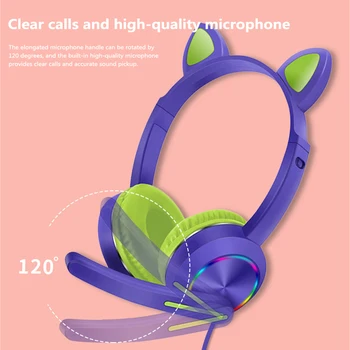 AKZ-020 Kass Kõrva 3,5 mm-Mängude Juhtmega Kõrvaklapid Peaga paigaldatud Stereo 4D Bass Müra Vähendamise Muusika Kõrvaklapid Mikrofoniga