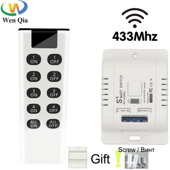 433 Mhz Smart Light Switch Wireless Remote Off Relee AC 110V 220V 10A Töötleja Kodu boilerid Lae Lamp-Ventilaator LED