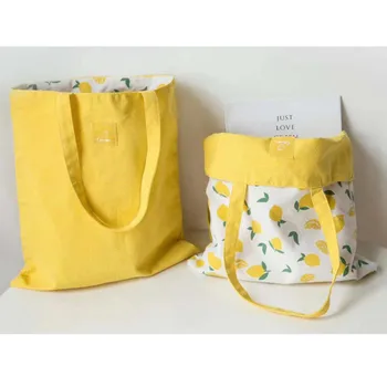 Naiste kahepoolne dual-use ostukott Korduvkasutatavad Lõuend Tassima Toidupoed Kotti Eco Sõbralik Shopper õlakott Ladustamise kott