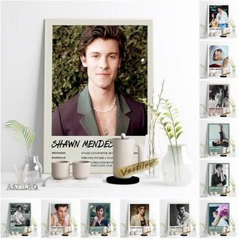 Shawn Mendes Kuum Laulja Lõuendile Maali Poster Populaarne Muusika Star Seina Pilte Kuulsus Baar, Pubi, Klubi Print Fännid Kingitus Decor