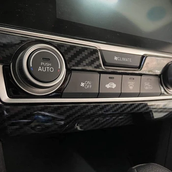 Center Console Trim Panel ABS Carbon Fiber Stiilis Sisekujunduse Tarvikud Honda 10. Gen Civic 2016-2020