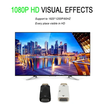PzzPss HD 1080P HDMI to VGA Adapter (Meeste ja Naiste Audio Kaabel Converter For PC Sülearvuti TV Box Arvuti, Ekraan, Dataprojektor,