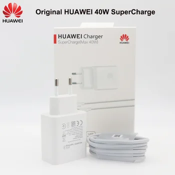 Algne Huawei P40 Pro Laadija 40W ELI Adapter Ülelaadimine USB-5A Tüüpi Kaabel Huawei P30 P40 P20 Pro Mate 20 Pro Mate 30 Pro
