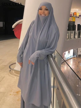 Siskakia Moslemid Palvetavad Abaya Komplekt Naistele 2021 Liiga Dubai Türgi-araabia-Maroko seal kaftan Ramadan Eid Mubarak Islami Riided