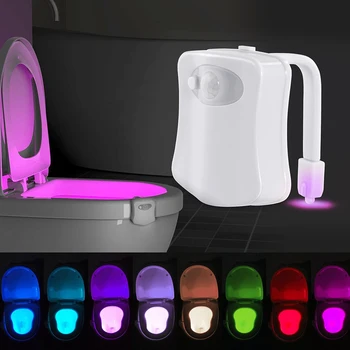 8-Värvilist liikumisanduriga LED Wc-Pott Öö Valguses Vannituba Algatusel Aktiveeritud Wc LED Night Light, Light Detection, Valge