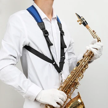 Reguleeritav Saksofon Sax Puuvillane Polsterdatud Kaela Rihma Konks Pannal