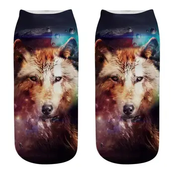 Uus KUUM Wolf 3D-Printimine Naiste Sokid Brändi Sokk Mood Unisex Sokid Naine Naljakas Pahkluu Femme Sokk Müük 2019