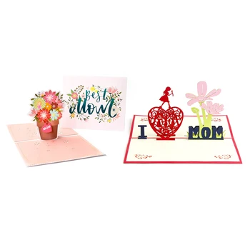 3D Emade Päev, Kaardid, Kingitused, Süda, Lilled, Kimp õnnitluskaardid Pulma-Aastapäeva koos Ümbriku Sünnipäeva Kaart Emale