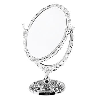 Iseseisva Retro Antiik Meik Kosmeetiline Peegel Ilu Kompaktne Tabel Kahepoolne Peeglid Ovaalne 24 x 20cm