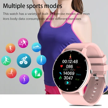 LIGE 2021 Mood Täielikult Puutetundlik Smart Watch Naiste Südame Löögisageduse Multifunktsionaalne tervisespordi-Veekindel Smartwatch Meeste Naine
