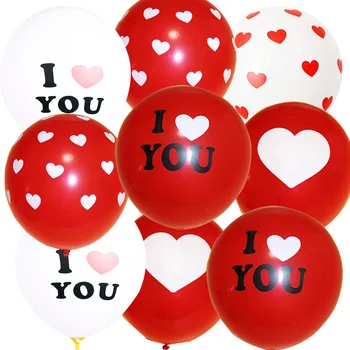 50tk Õhupallid Valge Punane Armastuse ring südame pulm õhupalli Sünnipäeva pulm Teenetemärgi Abielu tarvikud lateks ballute