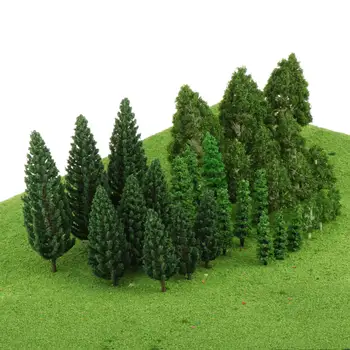 Mudel Puud Raudtee Diorama Sõjamängud Maastik Mini Plastikust HO Skaala Stseen