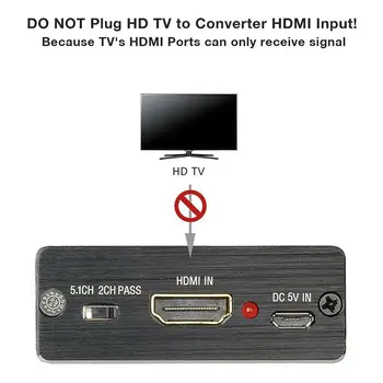 Koos DTS / Dolby Audio Extractor RCA, HDMI-compatile Audio Extractor Splitter HDMI-ühilduv Audio Extractor Optiline 4K SPDIF