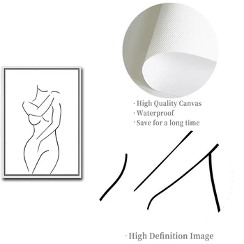 Põhjamaise Minimalistliku Naine Joon Kunsti Lihtne Prindib Plakat Abstraktne Keha Huuled Lill Lõuendile Maali Seina Pilte Elutuba Decor