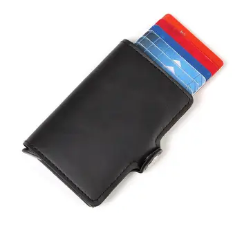 Meeste Hull Hobune Nahast Rahakott Alumiinium RFID Rahakoti Tasku Kaardi omaniku Blokeerimine Automaatne pop-up Krediitkaardi mini Rahakott kingitus