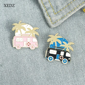 XEDZ Mood coconut tree tourist auto emailiga sõle cartoon roosa sinine auto Havai puhkust sõle punk riided ripats ehted
