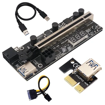 6 8 10tk VER12X USB3.0 PCI-E Ärkaja Temperatuuri Andur VER 12X Express 1x to16x Extender PEIC Ärkaja Kaardi Adapter SATA 15pin