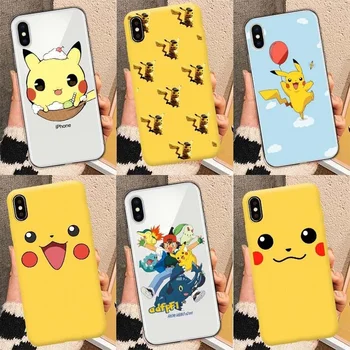 Anime Pokemon Pikachu Telefon Case for Iphone 11 Pro Max XS Max X-XR 6 6s 7 8 Plus Mood Cute Cartoon Silcone Pehme Kaas Coque