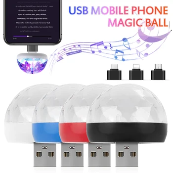 Mini USB Led Pool Tuled Kaasaskantav Crystal Magic Ball Kodu Poole Karaoke Teenetemärkide Värviline, mis Etapis LED Disco Light