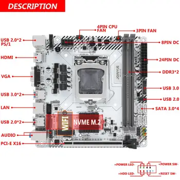 H97 Emaplaadi LGA 1150 toetada Intel Pentium/Core/Xeon protsessor, 16GB DDR3 RAM M. 2 NVMe WIFI SATA3 pesa.0 USB3.0 H97I-PLUS