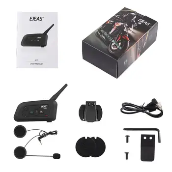 EJEAS V4 Pro Intercom Moto Kiiver Bluetooth-Peakomplekti 850mAh 4 Inimest Cascos Inalambricos Veekindel Kõlar FM-Raadio