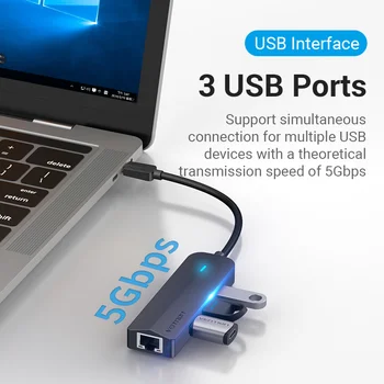 Sekkumise teel-USB-C-Ethernet-Adapter-USB-C Tüüpi) ja USB 3.0 20 RJ45 Lan Adapter sobib MacBook Pro iPad Tüüp C Võrgu Kaart USB-C Etherne
