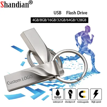 JASTER USB mälupulgad 16gb mini-usb flash metalen pen sleutel schijf logo pendrive kinni flash geheugenkaart 128GB 64GB 4GB