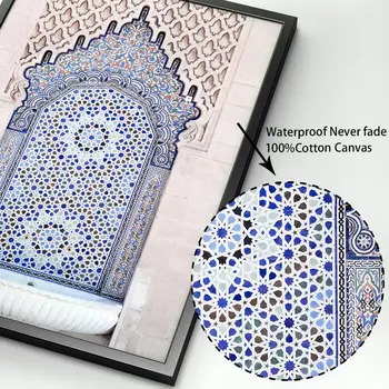 Maroko Araabia Arhitektuur Islami Mošee Seina Art Lõuend Maali Nordic Plakatid Ja Pildid Seina Pildid Elutuba Decor