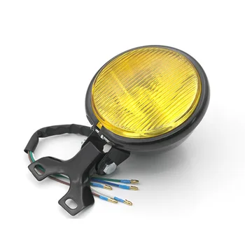 Mootorratta Lähedal Ja Kaugel Fog Lamp LED Vaimse 12V KLAAS Bracket Mount Projektor Kohvik Kollane Klaas Racer Retro Vilkur