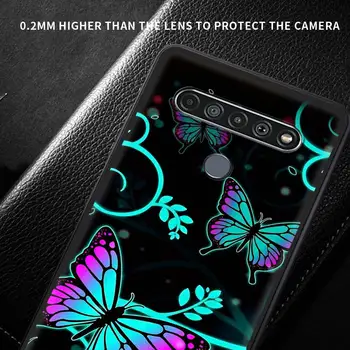 Telefoni puhul LG K41s K61 G6 K40 K51 G8 K50s K40s G7 K52 K42 K71 K50 Pehme Must Kest Kate Fundas butterfly Fashion Armas