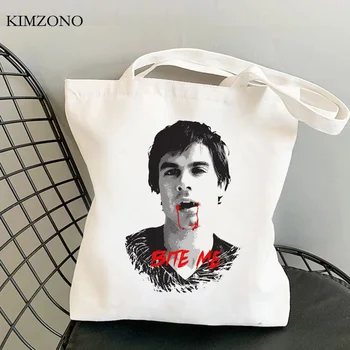 Vampire Päevikud ostukott lõuend shopper bolsa käekott recycle kott bolsas de tela kott shoping kohandatud neto