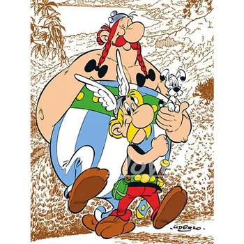 Täielik Ruut, Ring Diamond Maali Joonisfilm Asterix 5D DIY Diamond Tikandid Anime, manga Kive Mosaiik Teenetemärgi kunsti CV247