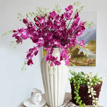 Kunstlik Võltsitud Orhidee Õie Taime Silk Kimp Liblikas Plastikust Lilled Home Office Pulmapidu Ornament Teenetemärgi