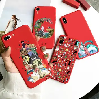 Totoro Spirited Away Ghibli Miyazaki Anime Nr Telefoni Juhul Candy Värvi iPhone 6 7 8 11 12 s mini pro X XS XR MAX Plus