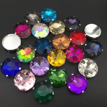 7tk Õmble Klaasi Ring Crystal Baoshihua Küünis Rhinestone Multi Värvid 27mm Õmble-on Stone Korter Top