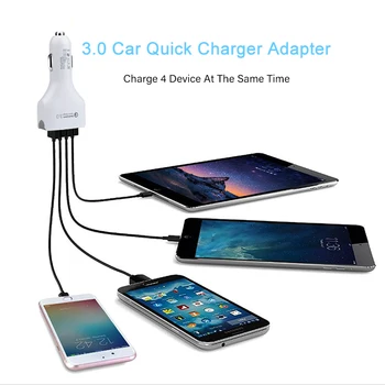 QC3.0 Multi USB autolaadija mobiiltelefonile 4-port usb Laadija Auto iPhone 11 X Huawei Samsung A50 S9 Mitu Tasu Adapter