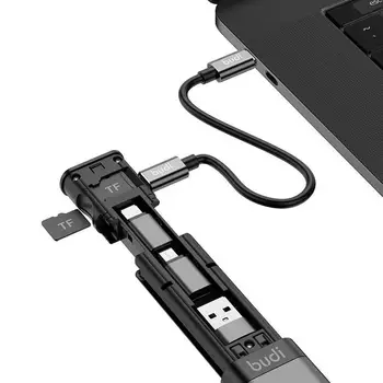 Must BUDI multifunktsionaalne kaabel konverteerimise pea universal universaalne portable storage USB-kaabel