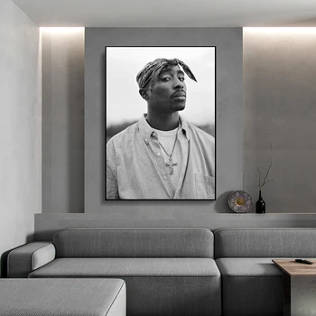 Must Rap Superstar Isikliku Must ja Valge Portree Plakatid ja Lõuend Maalid Pere Dekoratiivse Kunsti Maalid(raamita)