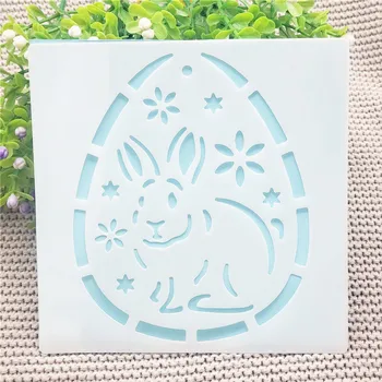 13x14cm Easter bunny Külalisteraamatusse Šabloonid Spray Plastist Hallituse Kilp DIY Kook Õõnes Kaunistus Trükkimine Pits Valitseja Valentine