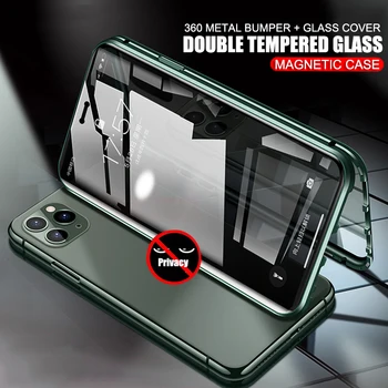 Eraelu Puutumatuse Magnet Case For Iphone 11 Pro Max 8 7 6 Plus Kahepoolne Klaasist Iphone X Xs Xr 360 Täis Kaitsekile Kate