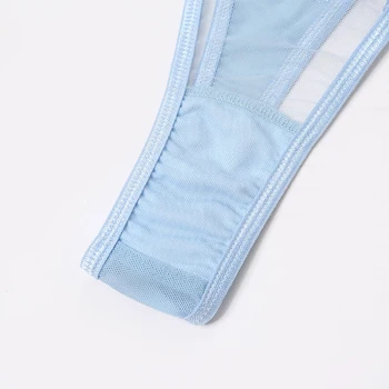 Aduloty Uus Naiste Õõnes Välja Võrgutav Tikandid Sinine Liblikas Underwear Rinnahoidja Thong Suvel Uus Koguda Seksikas Erootiline Naistepesu Komplekt