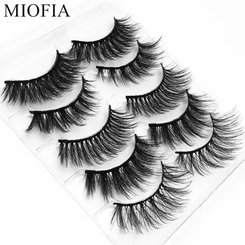MIOFIA 5 paari 3D vale ripsmed cruelty-free natural naarits faux ripsmete pehme/kohev ripsmed 18mm dramaatiline ripsmete pikendamine