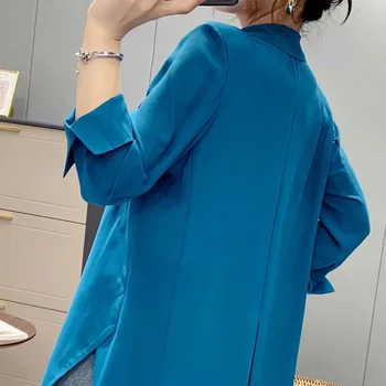 Sifonki Bleiser Värviga Elegantne Jope Sügis Office Naiste Õhuke 2021 Kevadel Ja Suvel Uue korea Valge Ülikond Top