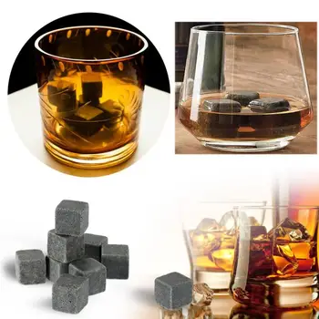 9pcs/kott Looduslik Whiskey Stones Ice Cube Whisky Kivi Korduvkasutatavad Jahutus Cooler Veini Rock Joogid Jää Kivid Barware TSLM1