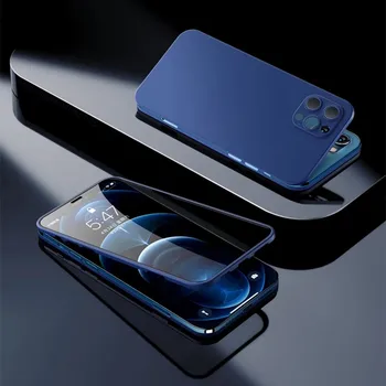 Esipaneel Karastatud Klaas+IPhone tagakaas 12 Pro Max 12 Mini 360 Täielikult Hõlmama Kaitset Telefoni Case for IPhone 11 Pro Xs Max X-XR